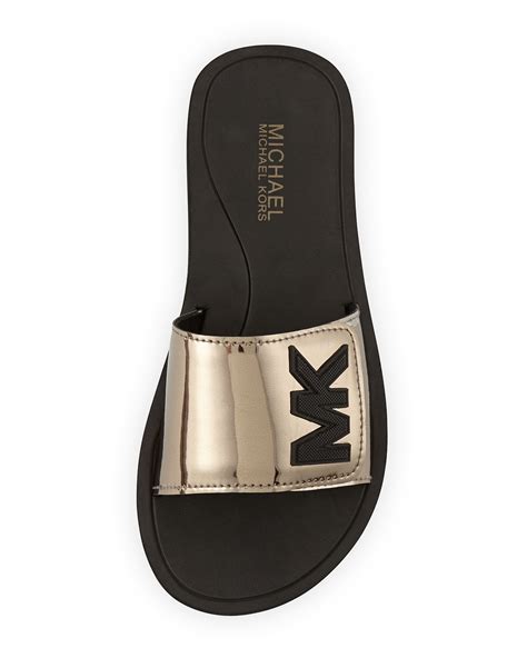 mk slide michael kors|michael kors sandals with heel.